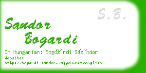 sandor bogardi business card